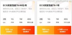 阿里云优惠 – 新用户参团2核1G T6北京只要99元1年